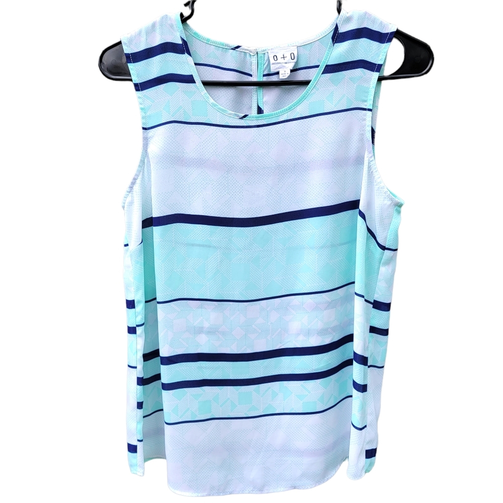 O+O Stitch Fix Mint Green Sleeveless Blouse Size S